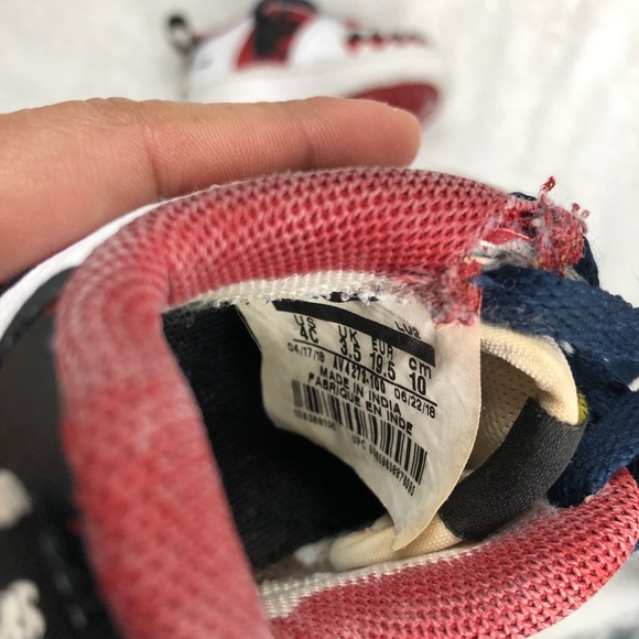 Nike air force 1 baby sneakers white and red Size 4c - Picture 7 of 13